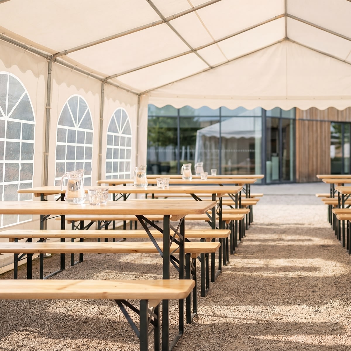 Luksus partytelt 5x8 m, 42 pers., PVC, hvid