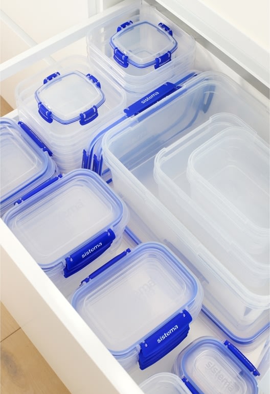 Sistema Klip It+ opbevaringsboks, 6-pak, blå