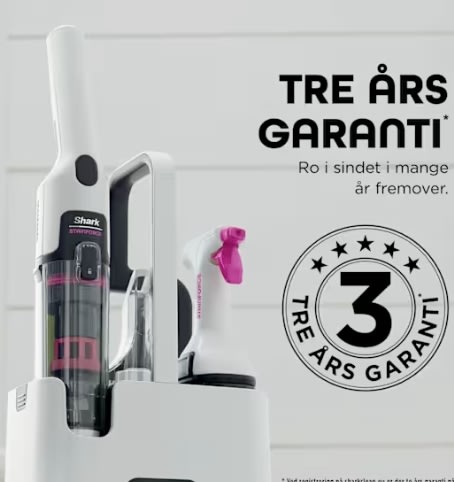 Shark Støvsuger - HX100EUT, Sort, Lyserød, Hvid