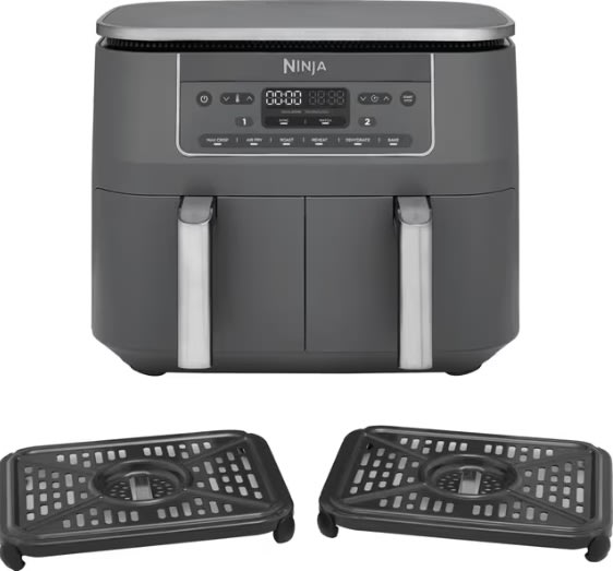 Ninja 2-rums Airfryer - DZ300EU, 2.4kW, Metalg