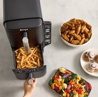 Ninja Double Airfryer - SL300EU, 2.47kW, Sort