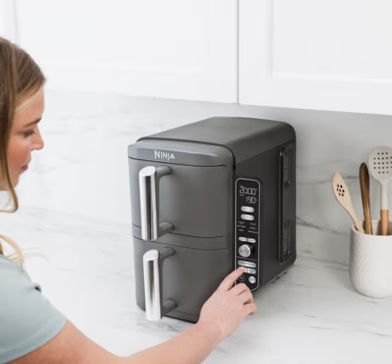 Ninja Dobbelt Airfryer SL400EU, XL, 2.47kW, Grå