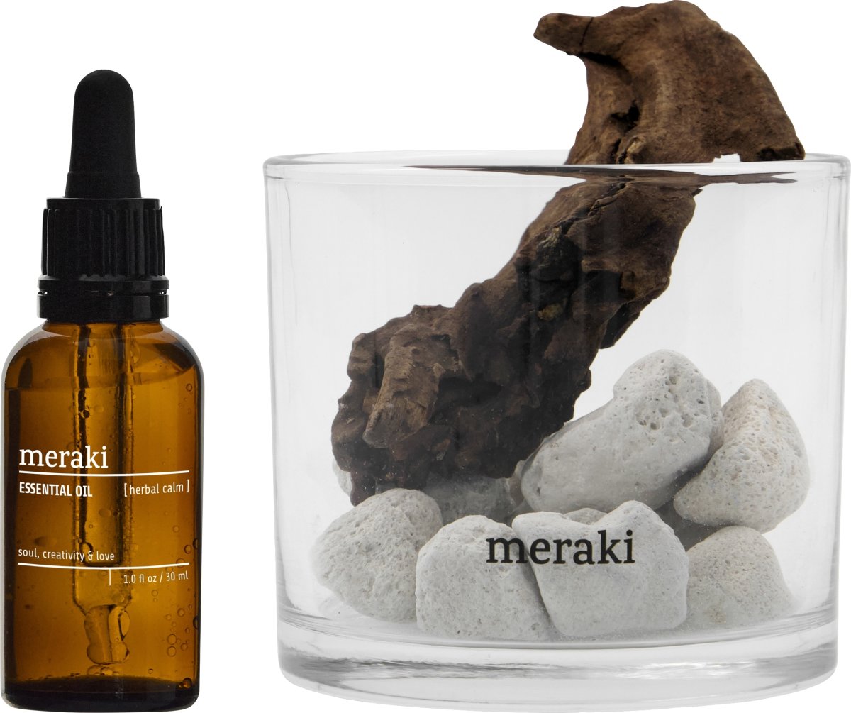 Meraki Diffuser m. Lavasten & Træ, Herbal Calm