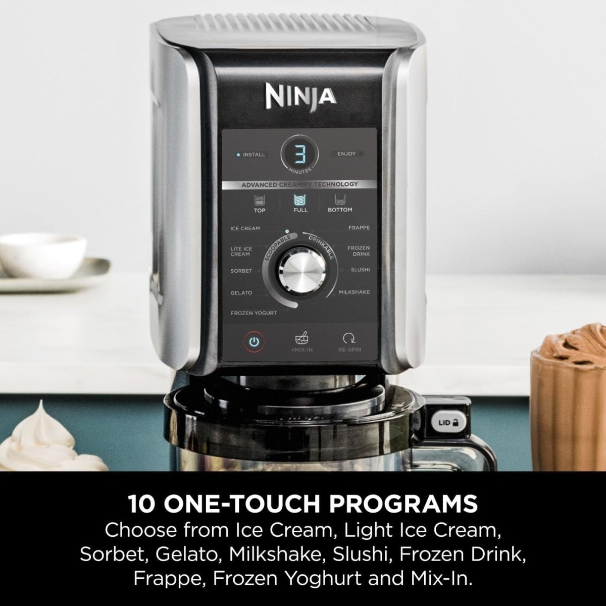 Ninja Creami Sorbetblender -Deluxe709ml Sort/ sølv