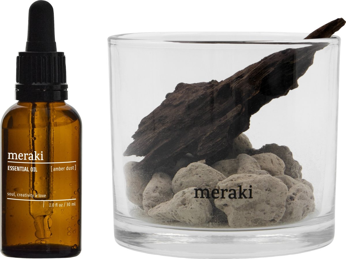 Meraki Diffuser m. Lavasten & Træ, Amber Dust