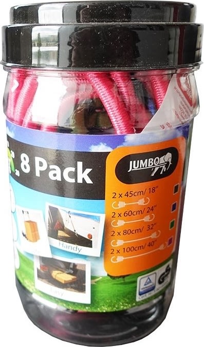 Jumbo Bagagestropper sæt med 8 stk