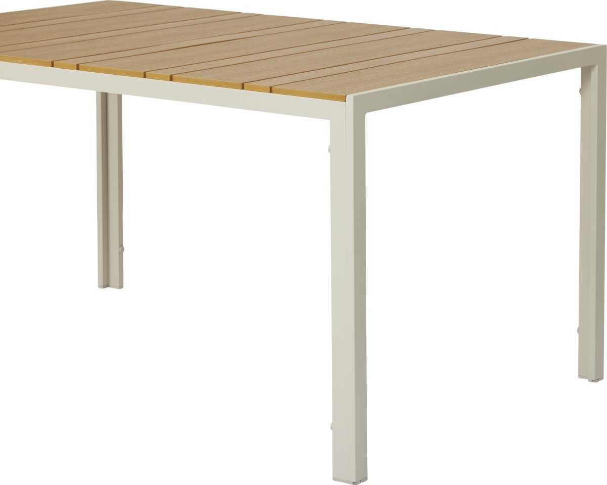Noah Havebord 150x90cm, teak/sandy grey