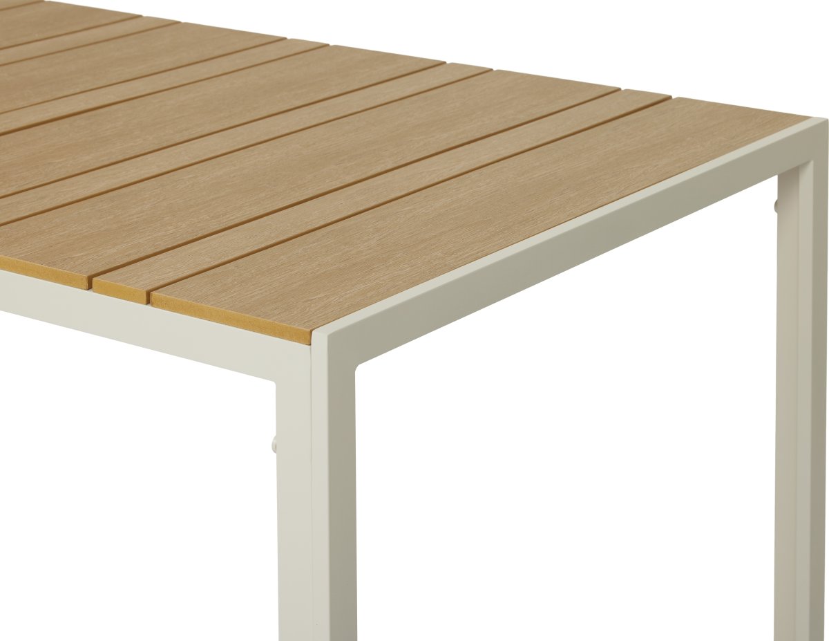 Noah Havebord 150x90cm, teak/sandy grey