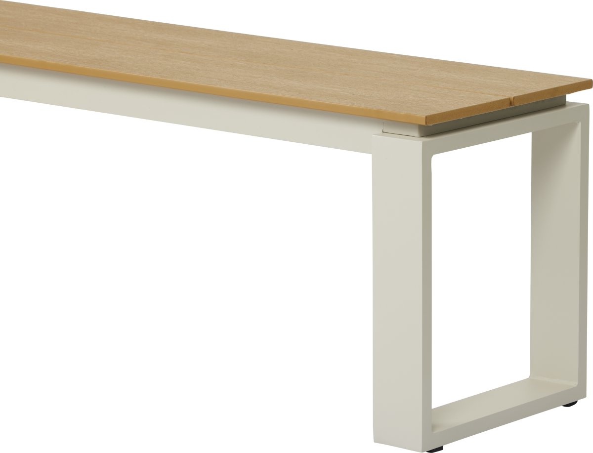 Martinus Havebænk, 180x36cm, teak/sandy grey