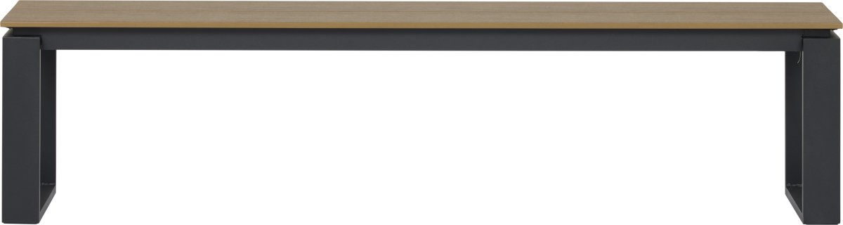 Martinus Havebænk, 180x36cm, sort/valnød bøg