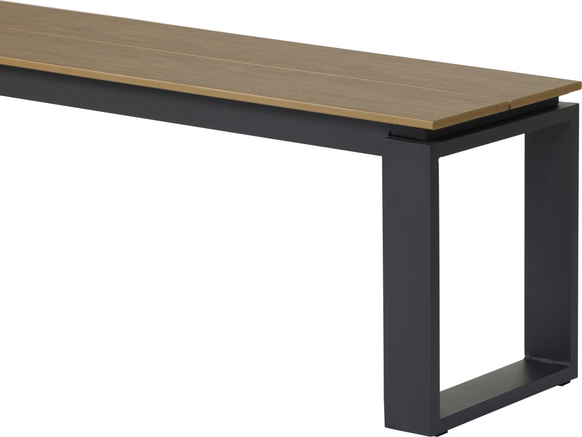 Martinus Havebænk, 180x36cm, sort/valnød bøg