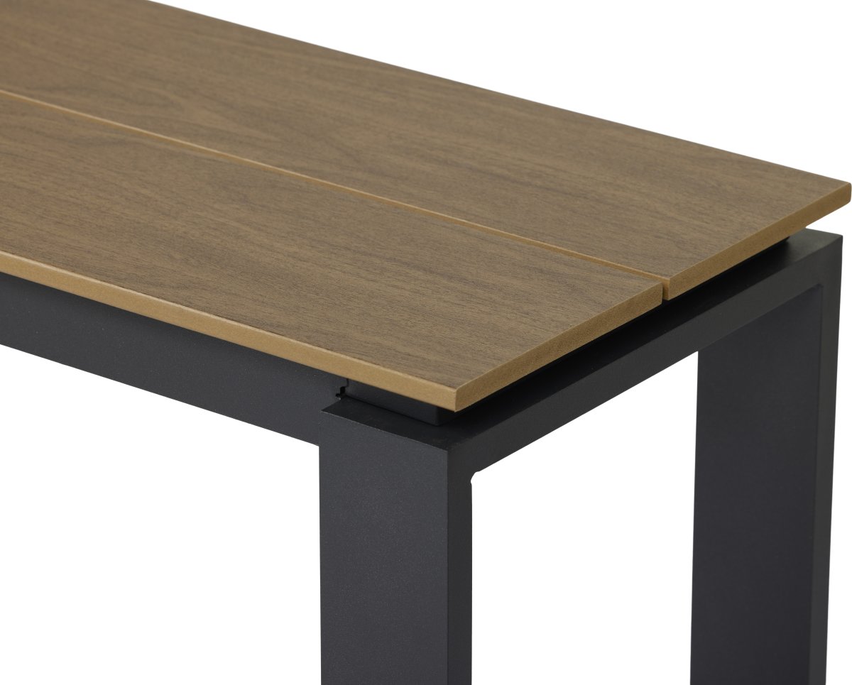 Martinus Havebænk, 180x36cm, sort/valnød bøg