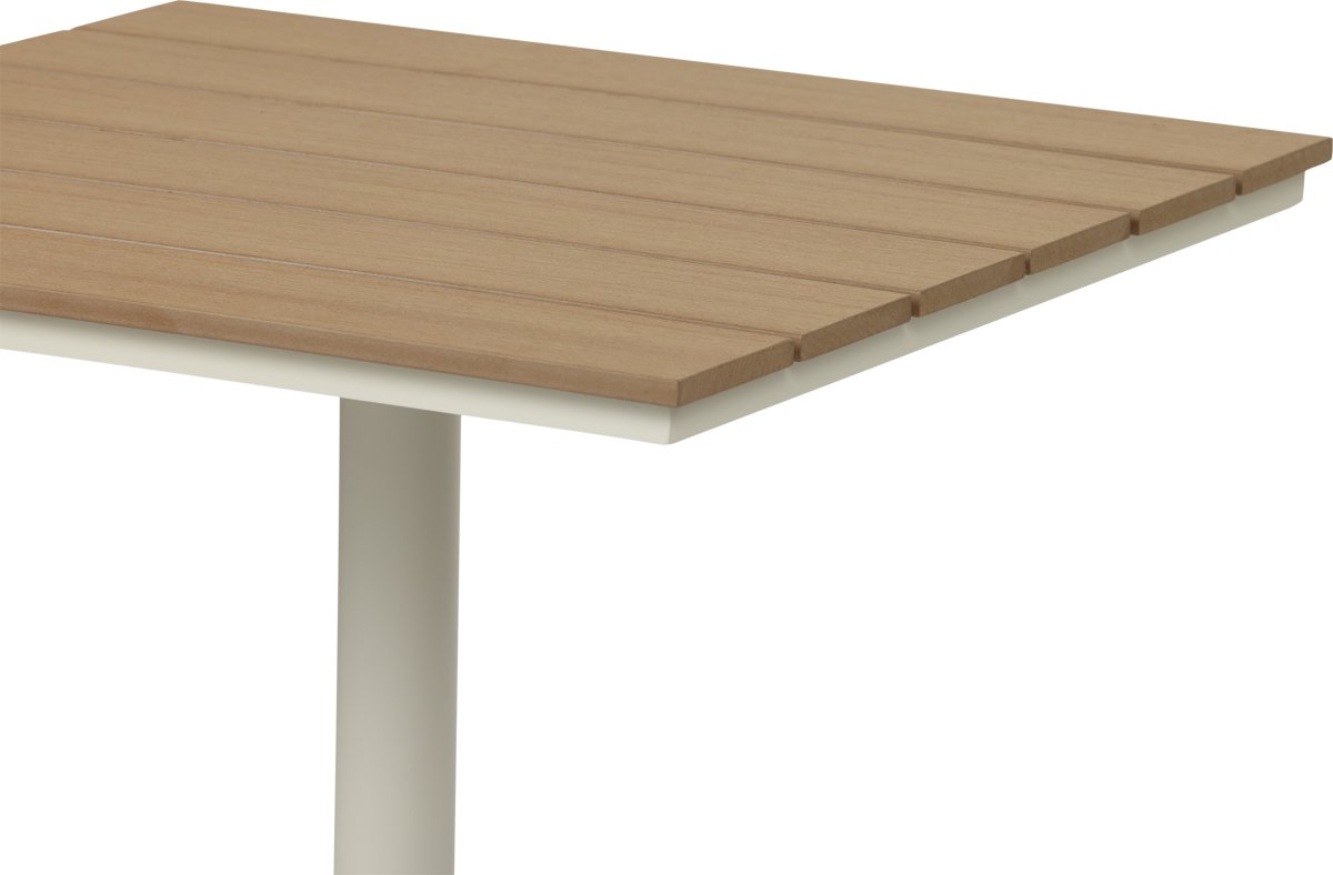 Mads cafébord 70x70 cm, sandy grey/teak nonwood