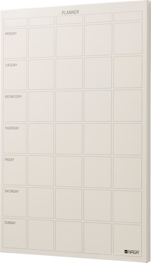 NAGA Magnetisk ståltavle, 40 x 60 cm, ugeplan