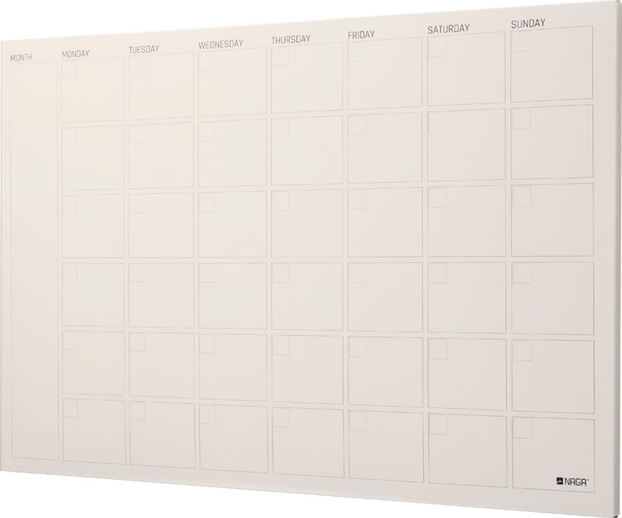 NAGA Magnetisk ståltavle, 90 x 60, månedstavle