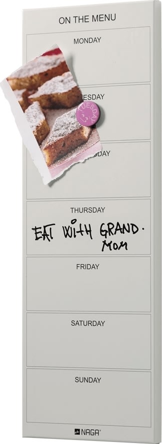 NAGA Magnetisk ståltavle, 20 x 60 cm, madplan