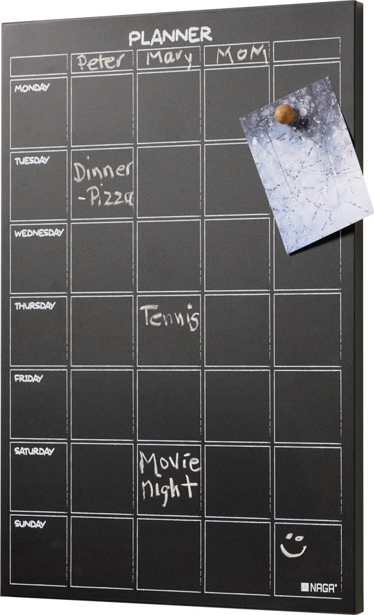 NAGA Magnetisk ståltavle, 40 x 60 cm, ugetavle