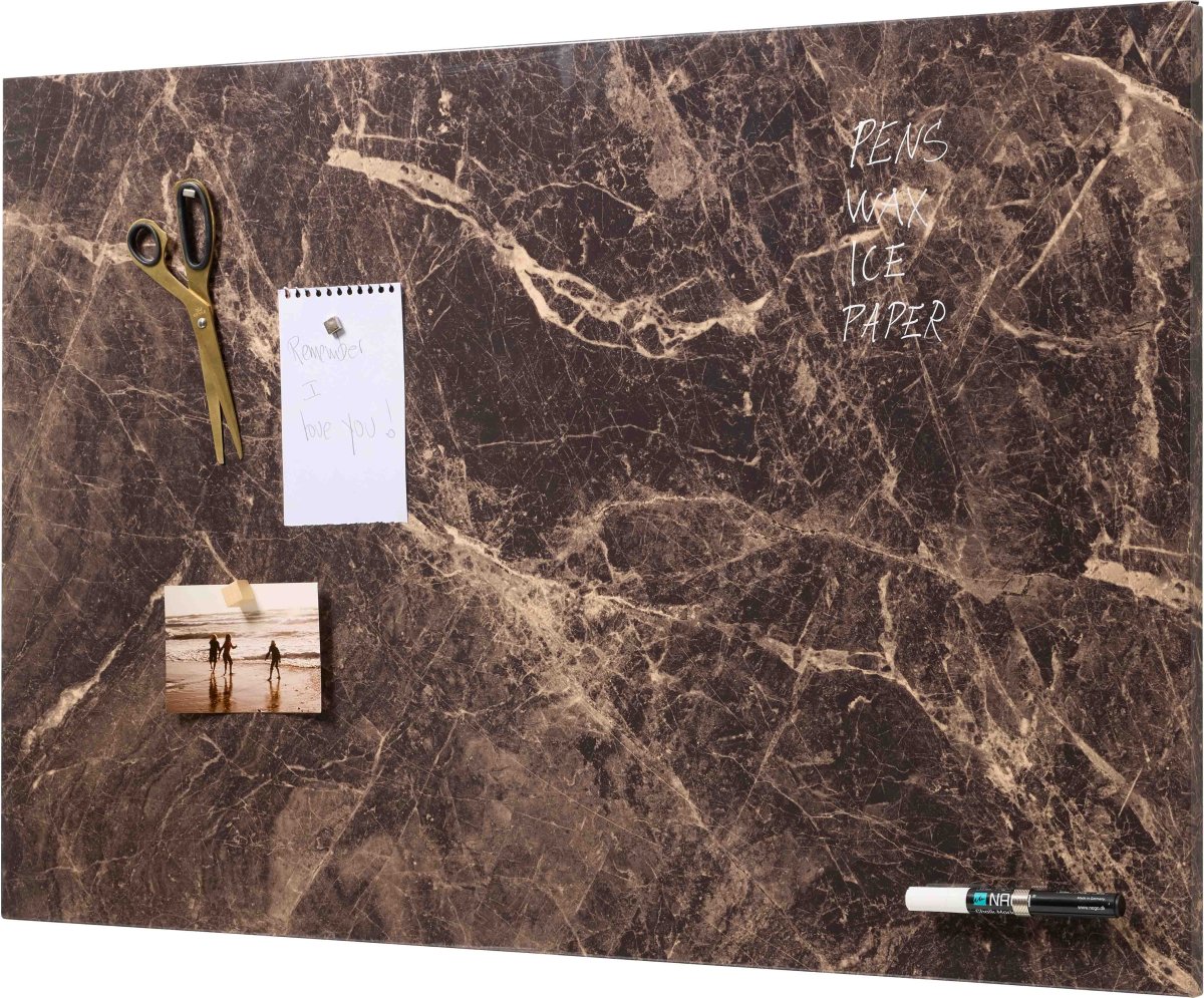 NAGA Magnetisk ståltavle, 90 x 60 cm, brun marmor