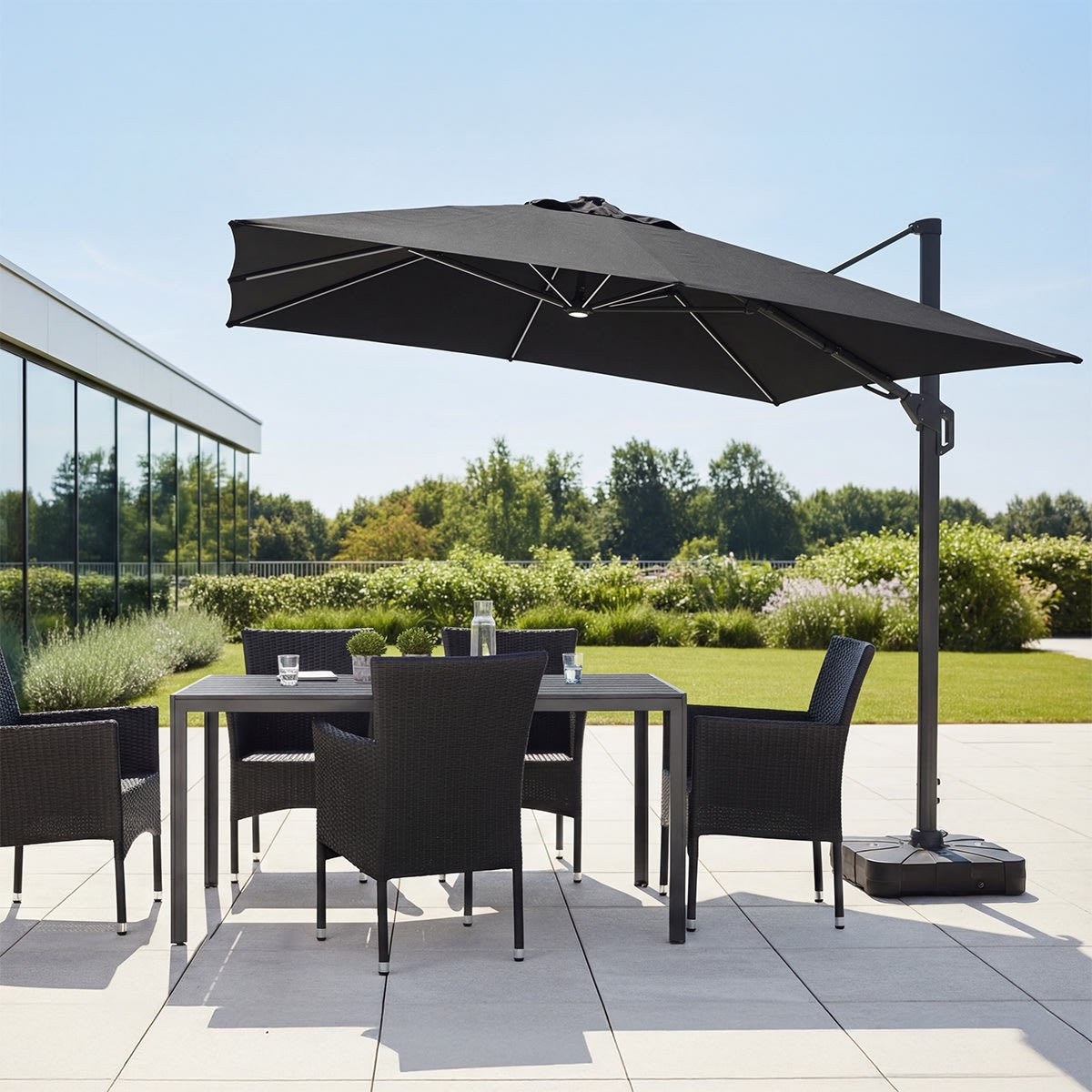 Noah havebord, sort, 150x90 cm