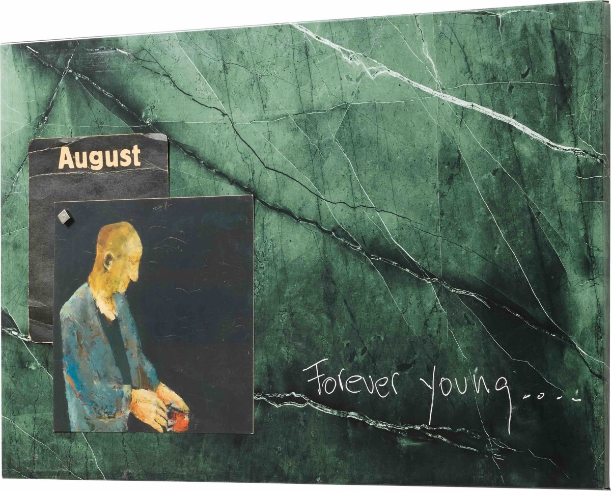 NAGA Magnetisk ståltavle, 40 x 60 cm, grøn marmor