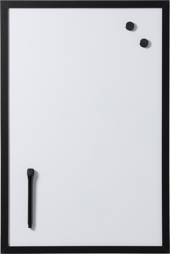 NAGA Magnetisk Whiteboard m/sort ramme, 40 x 60 cm