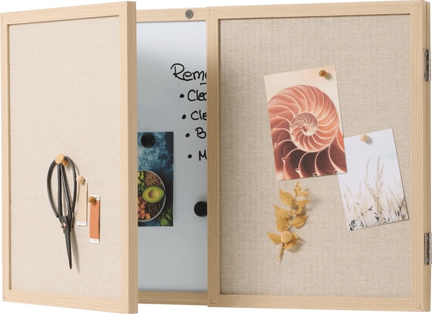 NAGA Whiteboard/opslagstavle m/låger, 40 x 60 cm