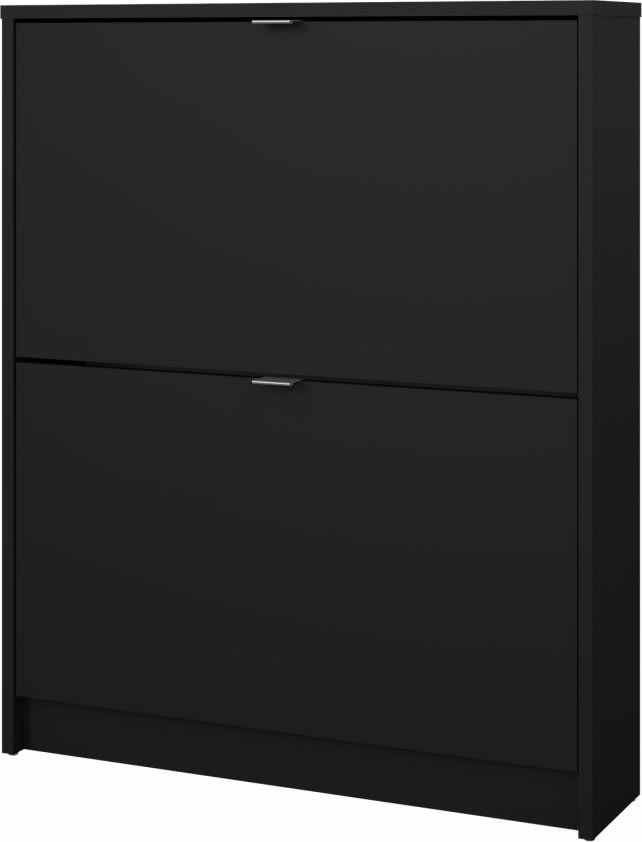 BudgetLine Skoskab m. 2 klaplåger, sort