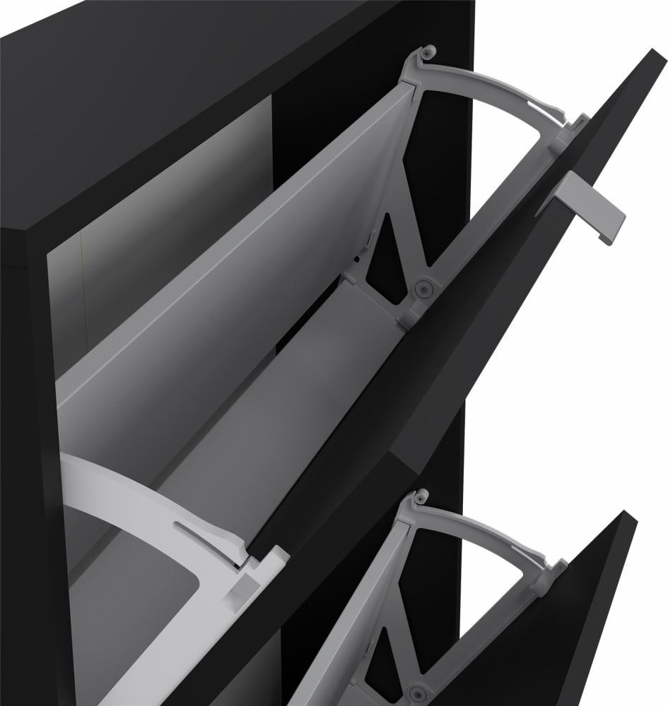 BudgetLine Skoskab m. 2 klaplåger, sort