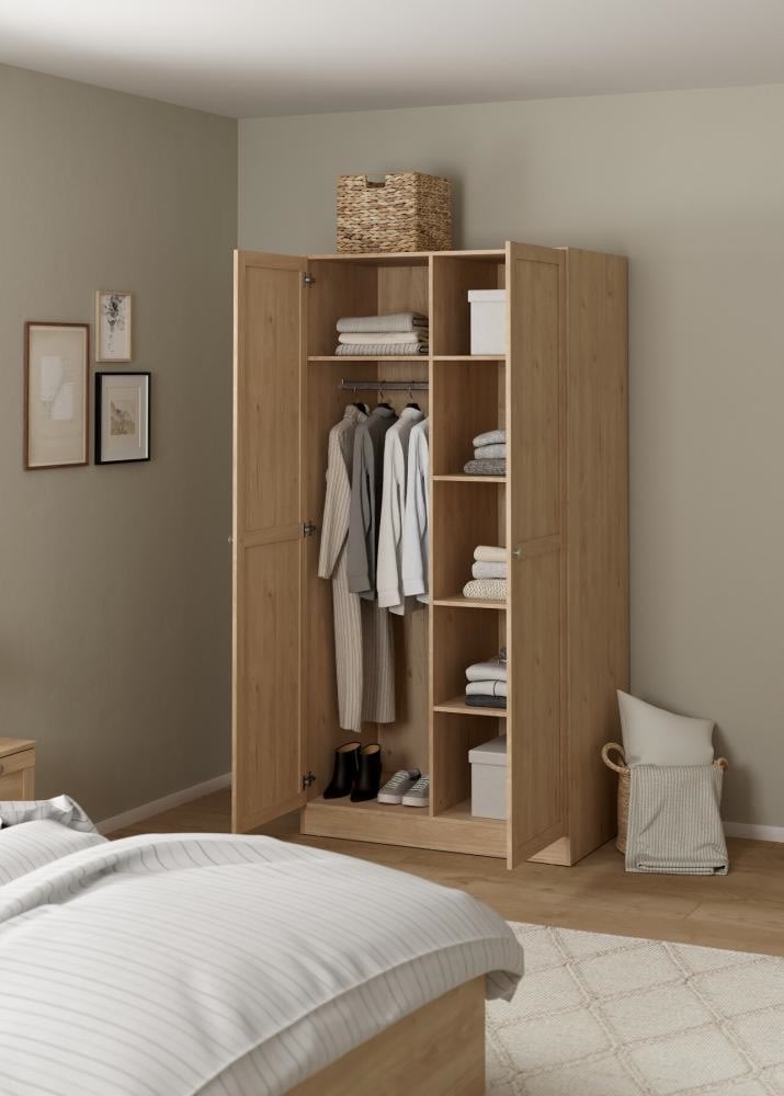 Coreline garderobeskab 2 døre, eg