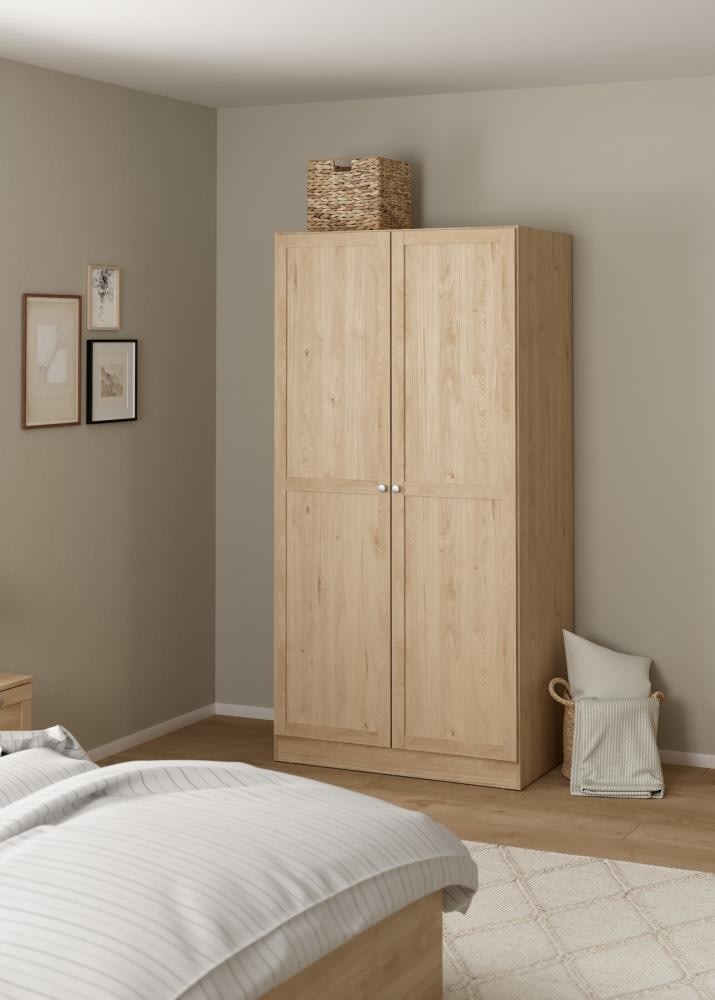 Coreline garderobeskab 2 døre, eg