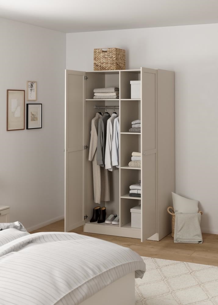 Coreline garderobeskab 2 døre, gråbeige