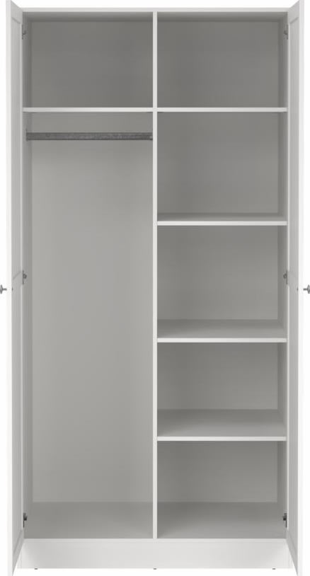 Coreline garderobeskab 2 døre, hvid
