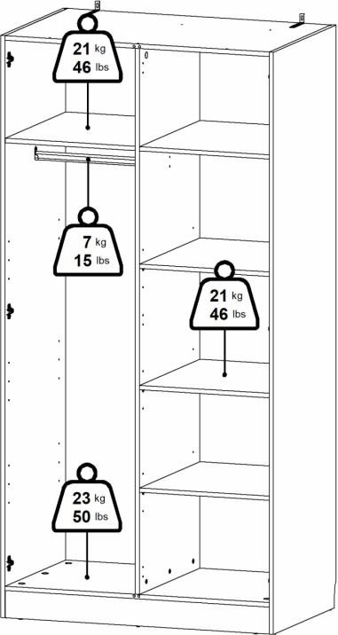 Coreline garderobeskab 2 døre, hvid