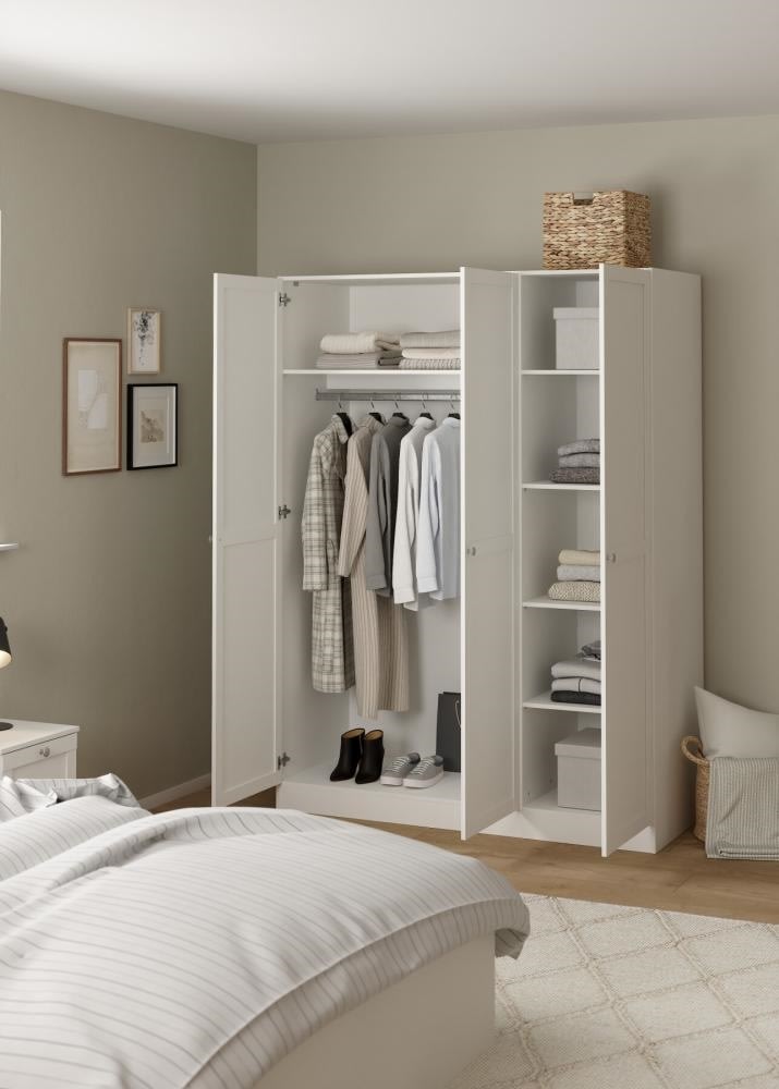 Coreline garderobeskab 3 døre, hvid