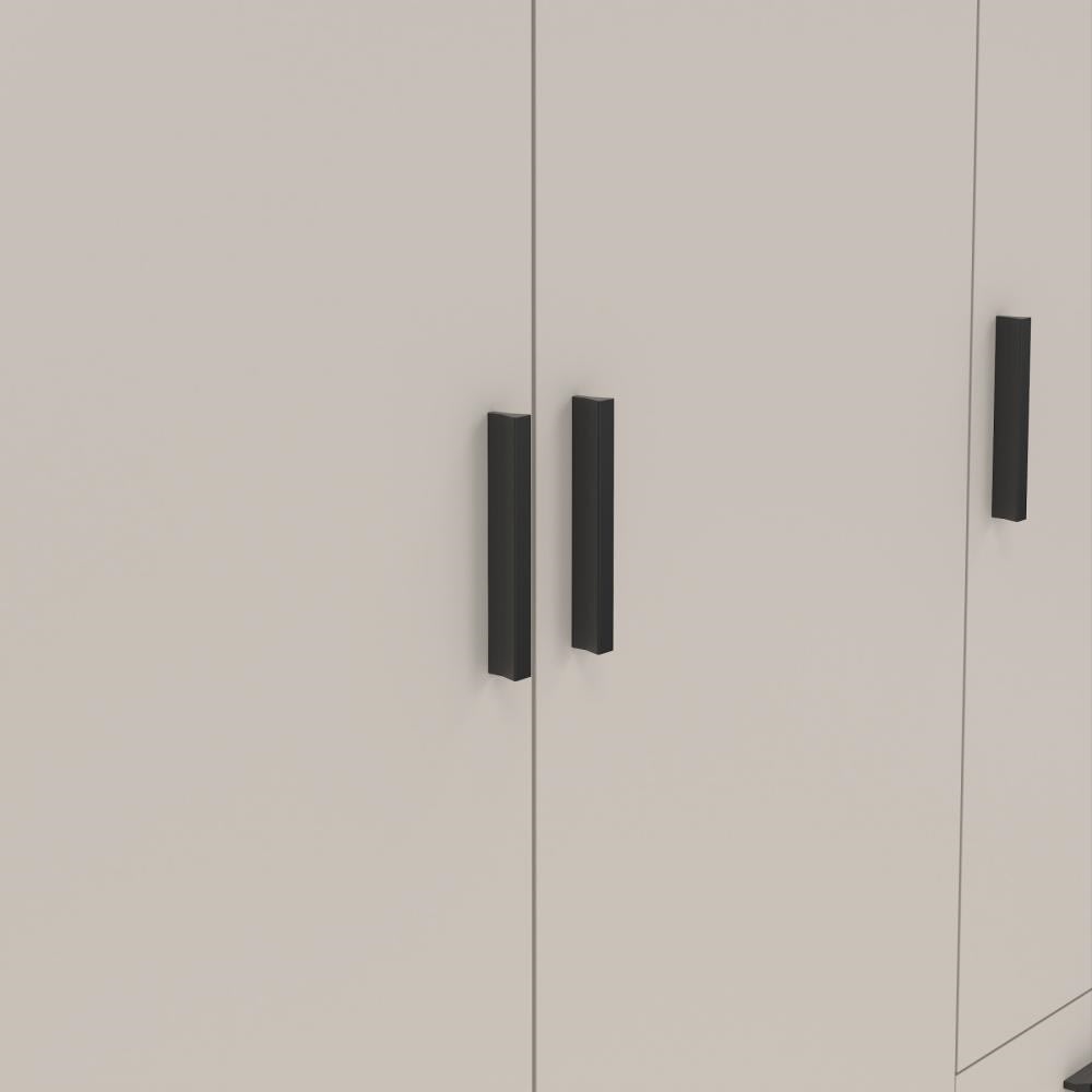 Coreline garderobeskab 3 døre/3 skuffer, gråbeige