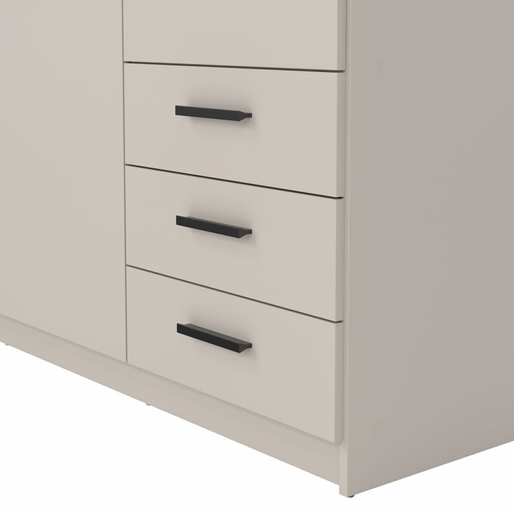 Coreline garderobeskab 3 døre/3 skuffer, gråbeige