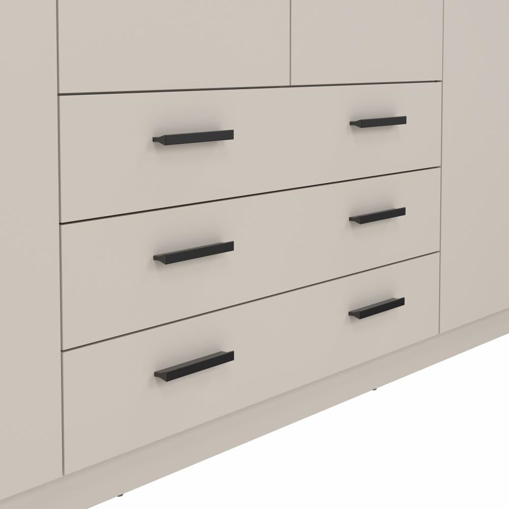 Coreline garderobeskab 4 døre/3 skuffer, gråbeige