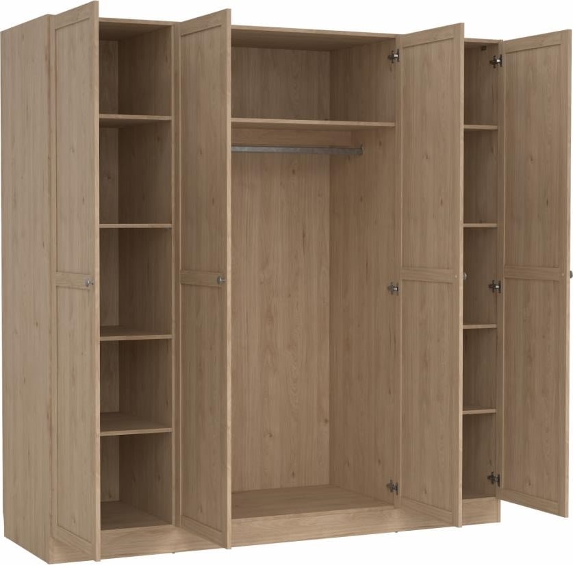 Coreline garderobeskab 4 døre, eg