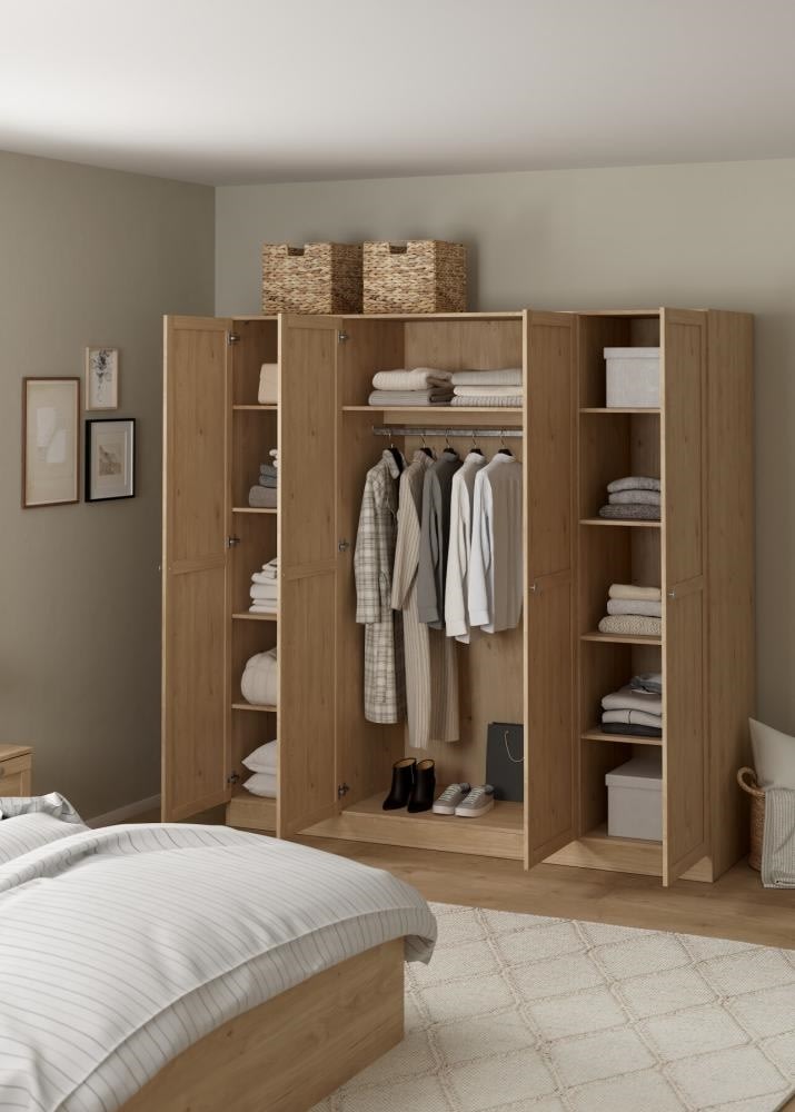 Coreline garderobeskab 4 døre, eg