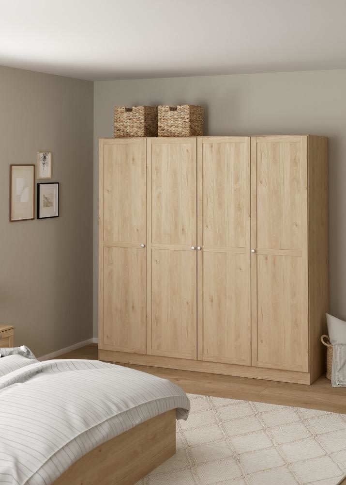 Coreline garderobeskab 4 døre, eg