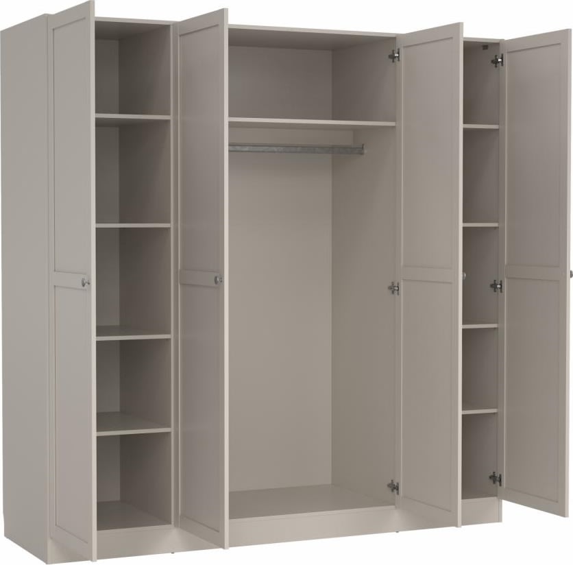 Coreline garderobeskab 4 døre, gråbeige