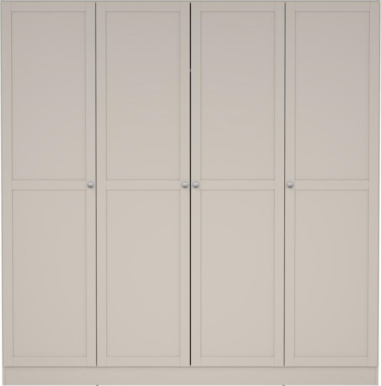 Coreline garderobeskab 4 døre, gråbeige