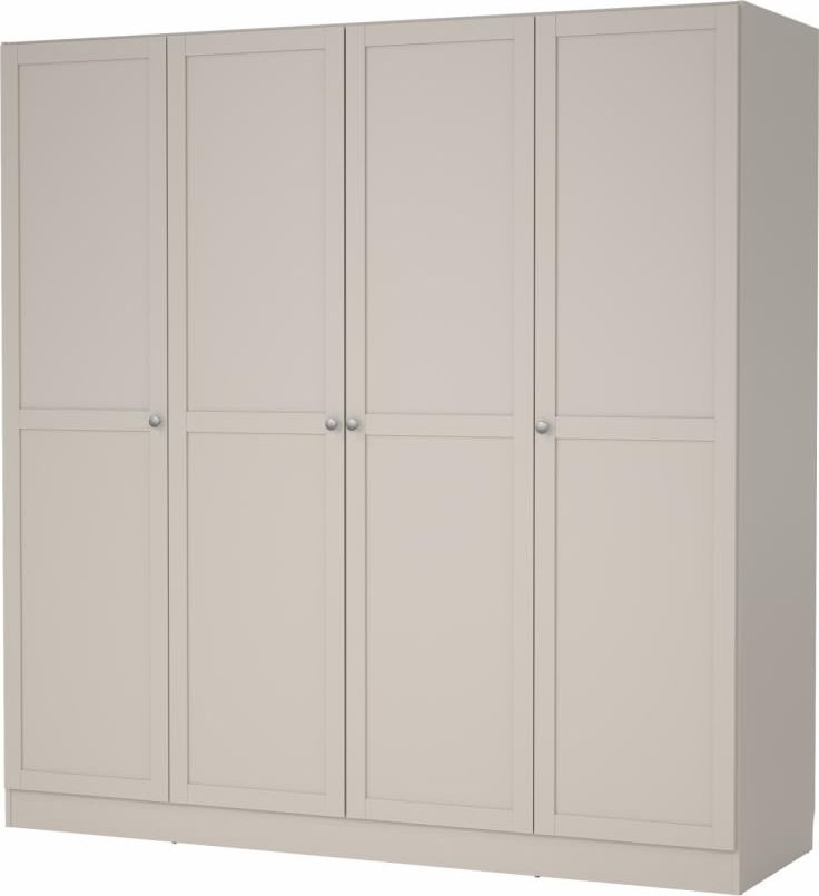Coreline garderobeskab 4 døre, gråbeige