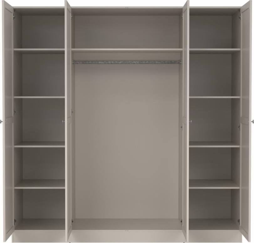 Coreline garderobeskab 4 døre, gråbeige