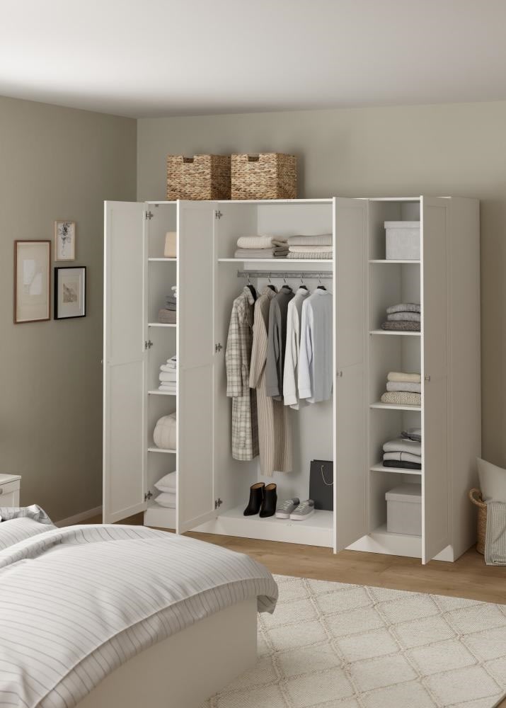 Coreline garderobeskab 4 døre, hvid