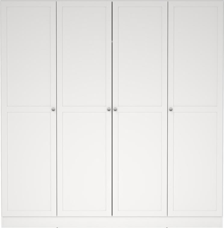 Coreline garderobeskab 4 døre, hvid