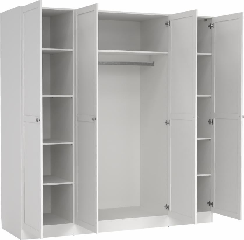 Coreline garderobeskab 4 døre, hvid