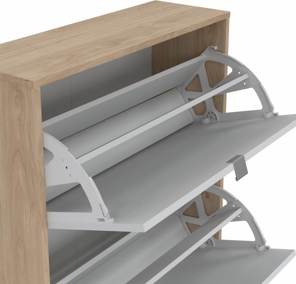 Coreline skoskab 4 låger/8 rum, spejl/eg