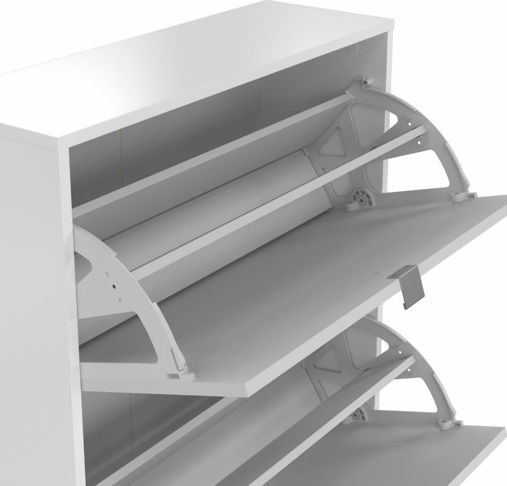 Coreline skoskab 4 låger/8 rum, spejl/hvid