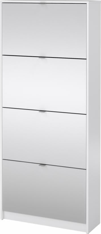 Coreline skoskab 4 låger/8 rum, spejl/hvid